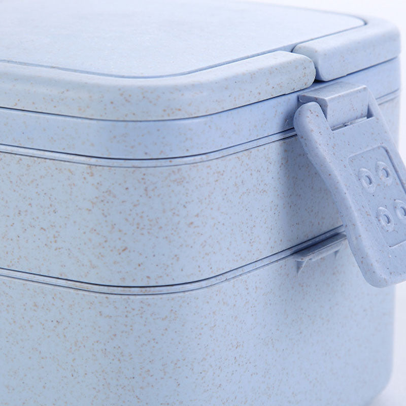 Wheat Straw Portable Double-Layer Lunch Box