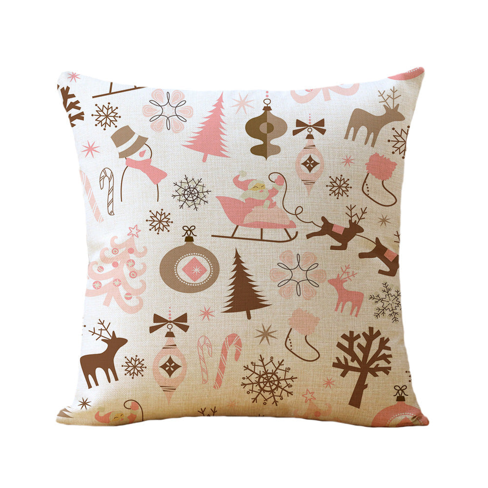 Christmas Printed Linen Super Soft Pillowcase