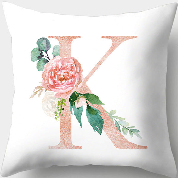 Letter Flowers Valentine's Day Digital Printing Pillowcase