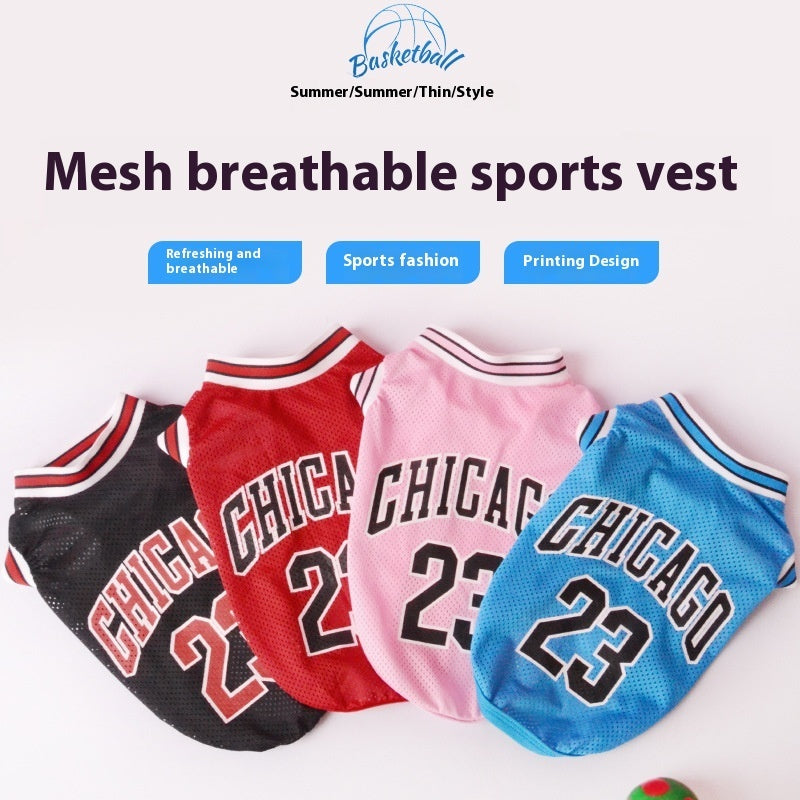 Pet Clothes Basketball Vest Large Mesh Summer Dog Clothes