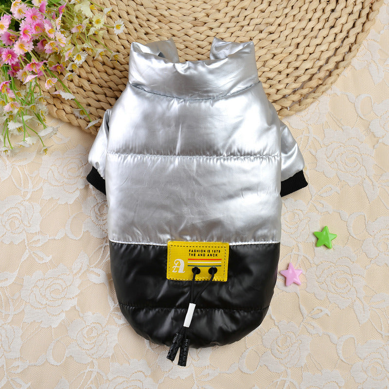 Bright leather coat warm dog clothing