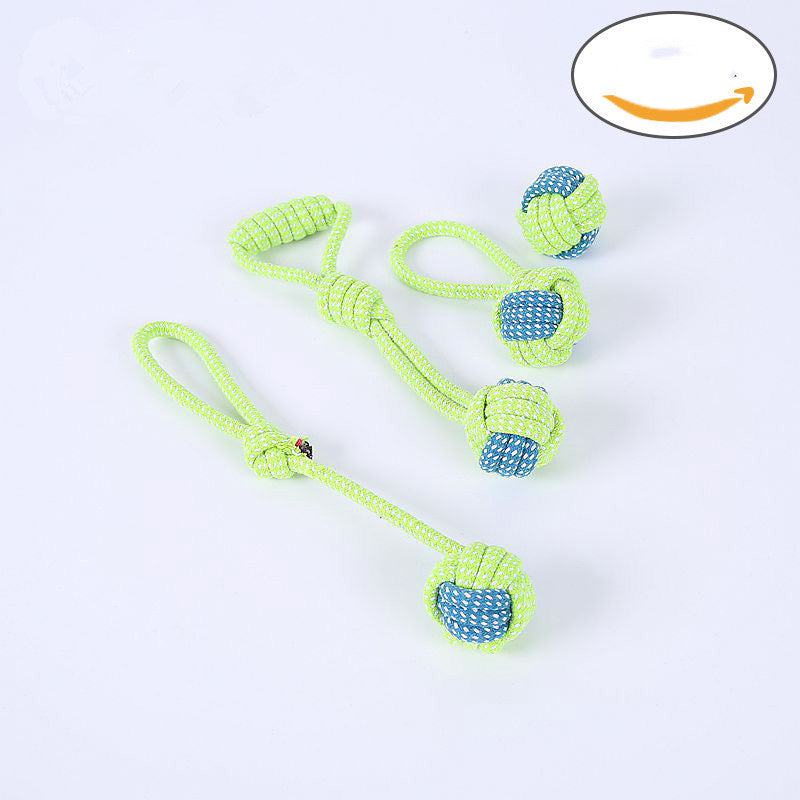 Bite-resistant Cotton Rope Molar Teeth Cleaning Rope Knotting Cat And Dog Toy Set