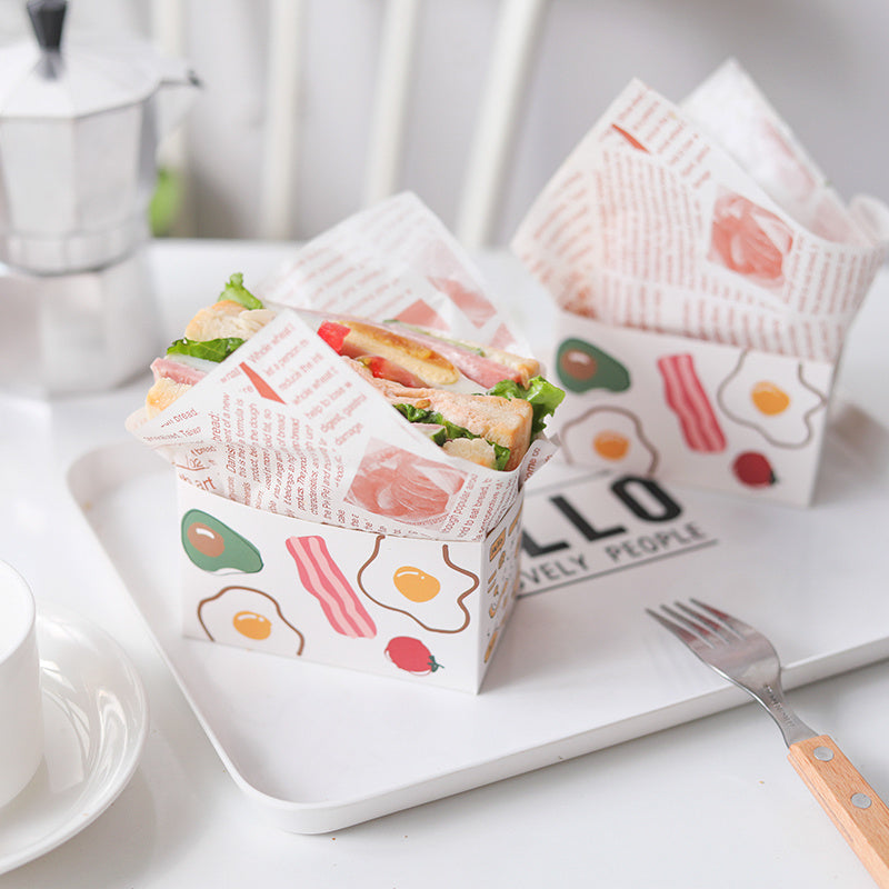 Sandwich Packaging Box Toast Bread Carton Burger Box