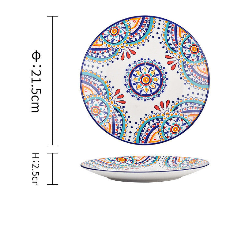 Underglaze Ceramic Tableware Bohemian Household Dishes