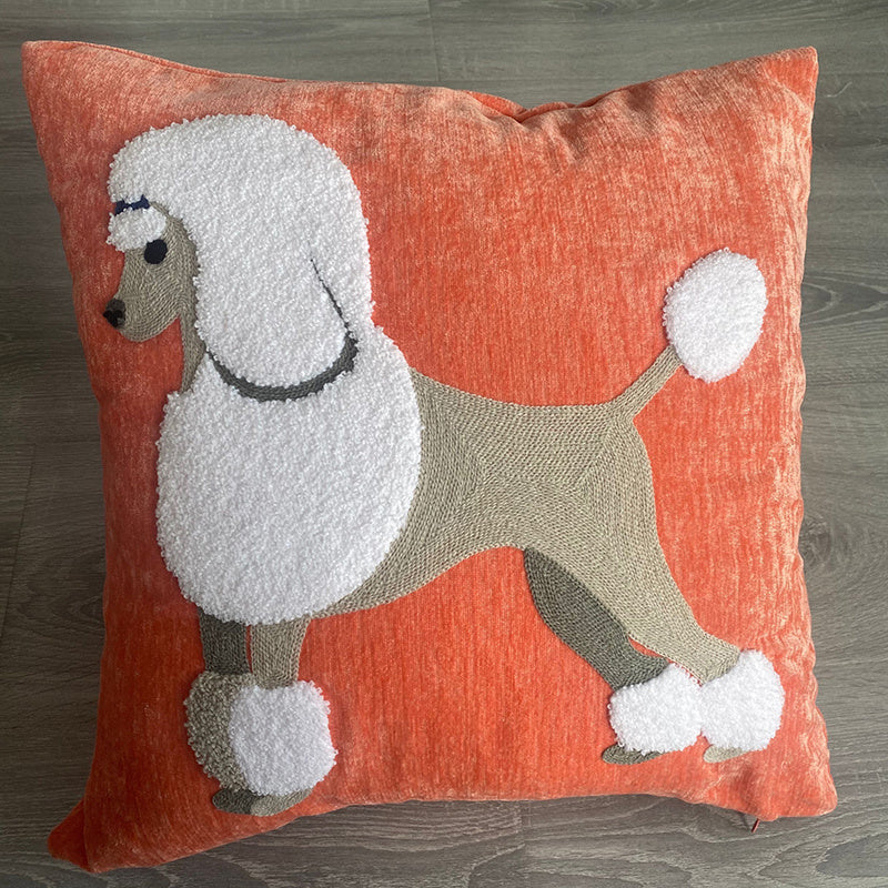 Pillow Embroidered Cushion With Core American Dog