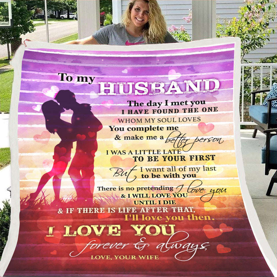 Fleece Blanket to My Daughter Son Wife Letter Printed Quilts Air Mail Blankets Positive Encourage and Love GiftsDrop Ship