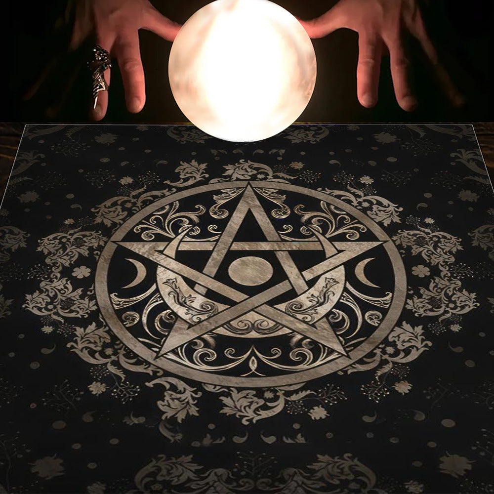 Tarot Tablecloth Cloth Cushion Tarot Moon Sun Lucky Tree Flannel Tablecloth