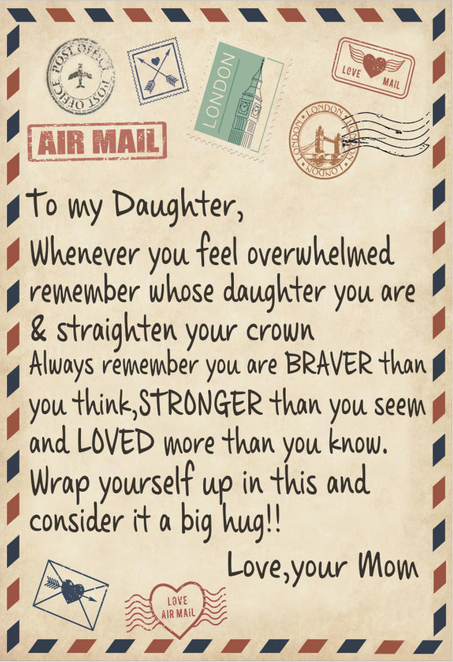 Fleece Blanket to My Daughter Son Wife Letter Printed Quilts Air Mail Blankets Positive Encourage and Love GiftsDrop Ship