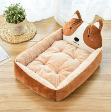 Kennel removable and washable Teddy cartoon pet nest pet supplies large dog golden retriever dog bed mat wholesale