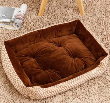 Kennel pet supplies in the large dog pet nest Golden Retriever dog bed autumn and winter cotton dog mat