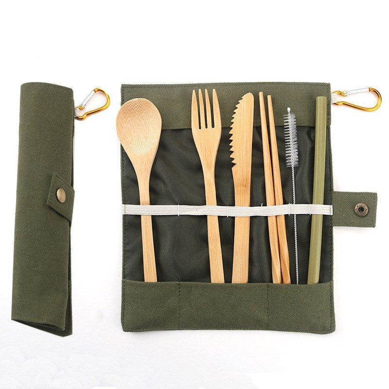 Portable tableware 7-piece cutlery set outdoor travel