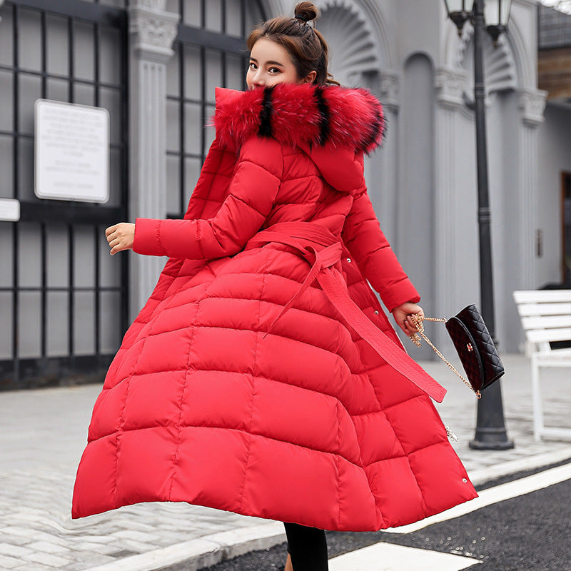 Slim-fit Over-the-knee Padded Cotton Coat Winter Coat