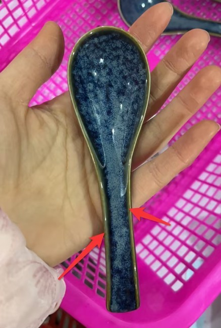 Household Creative Ceramic Blue Small Spoon