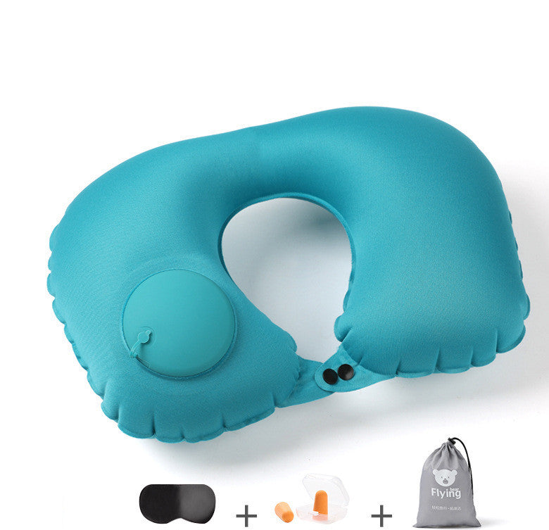 Portable Travel Inflatable U-Shaped TPU Pillow