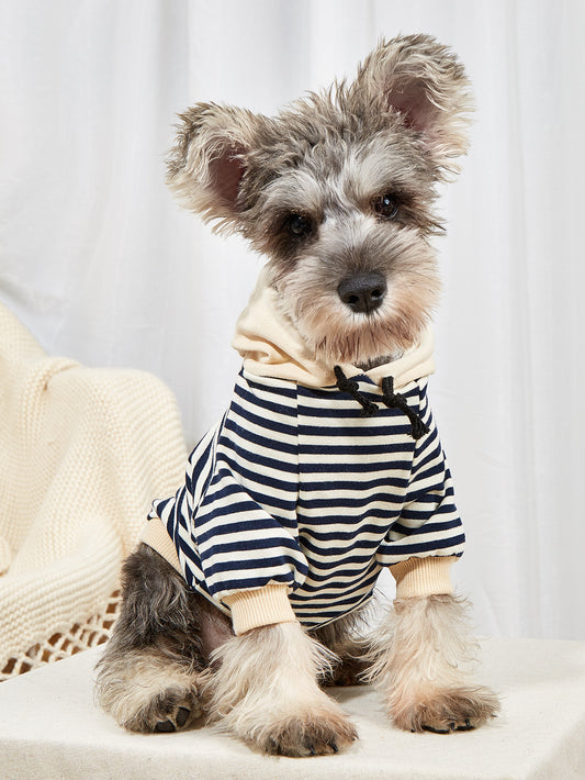 Pet Striped Sweater Dog Fashion Hooded Clothes