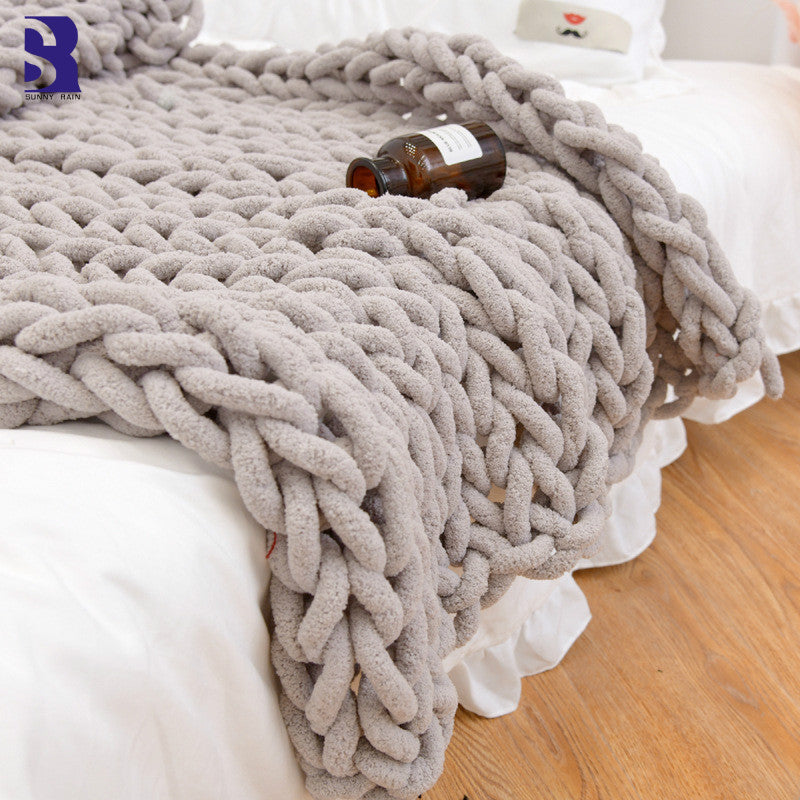 Chenille thick thread blanket handmade blanket