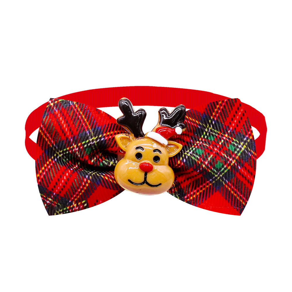 Pet Plaid Pattern With Accessories Bow Tie Cat Dog