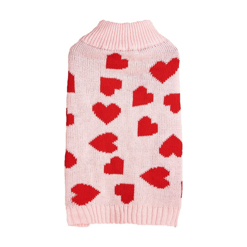 Fashion Personality Bow Love Heart Dog Sweater