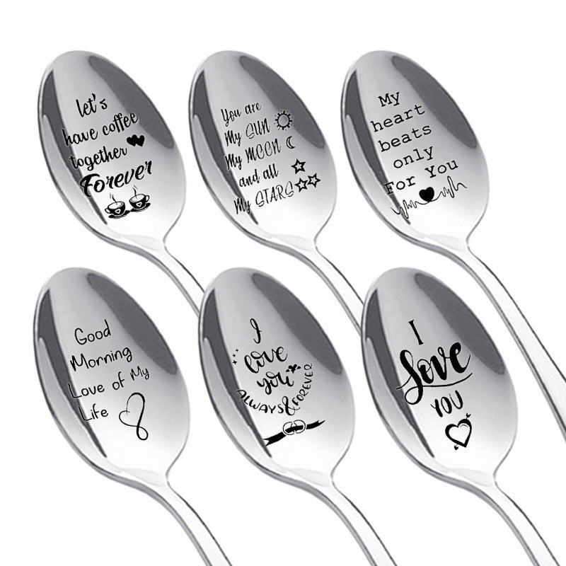 Valentine's Day Gift Stainless Steel Long Handle Soup Spoon