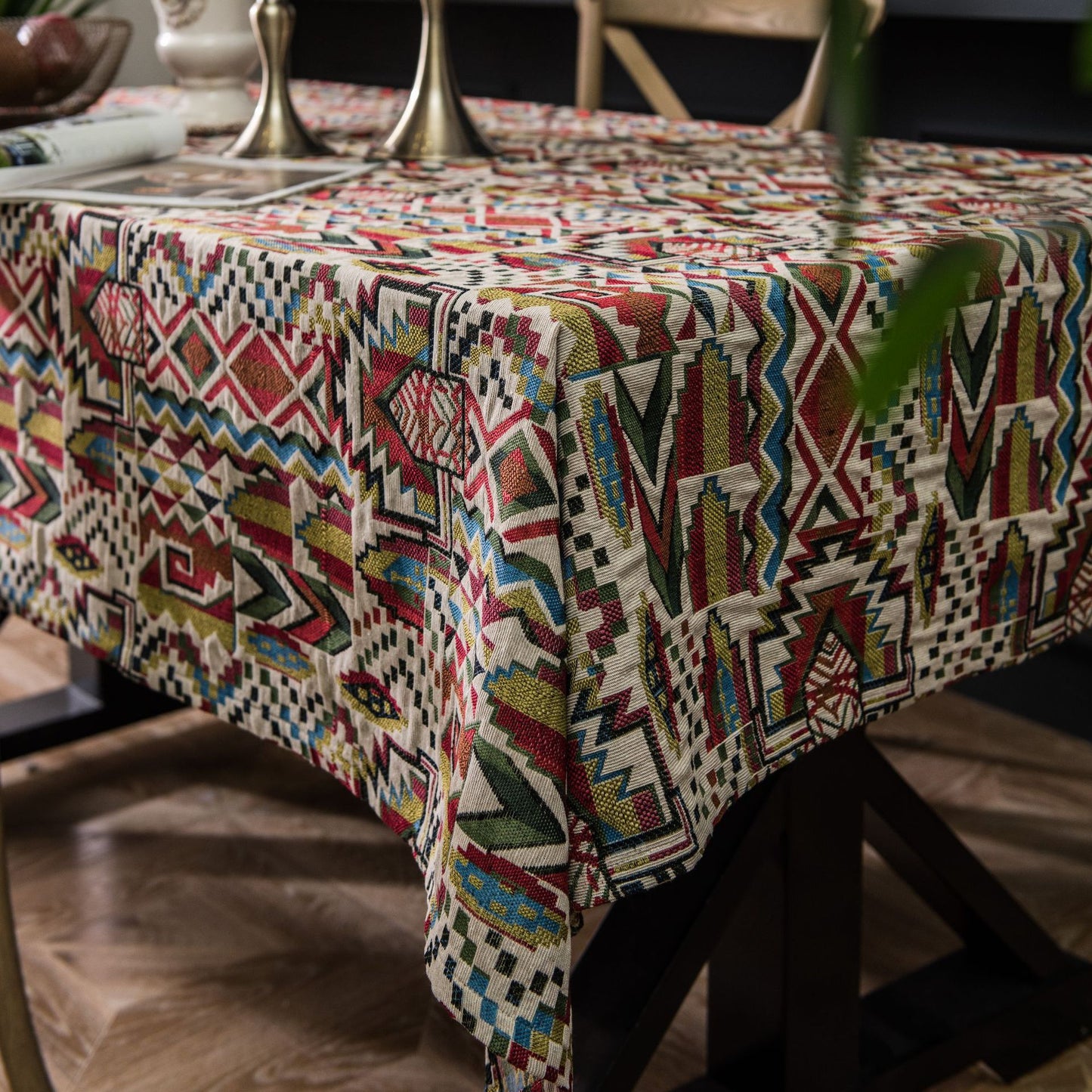 Colorful jacquard table cloth