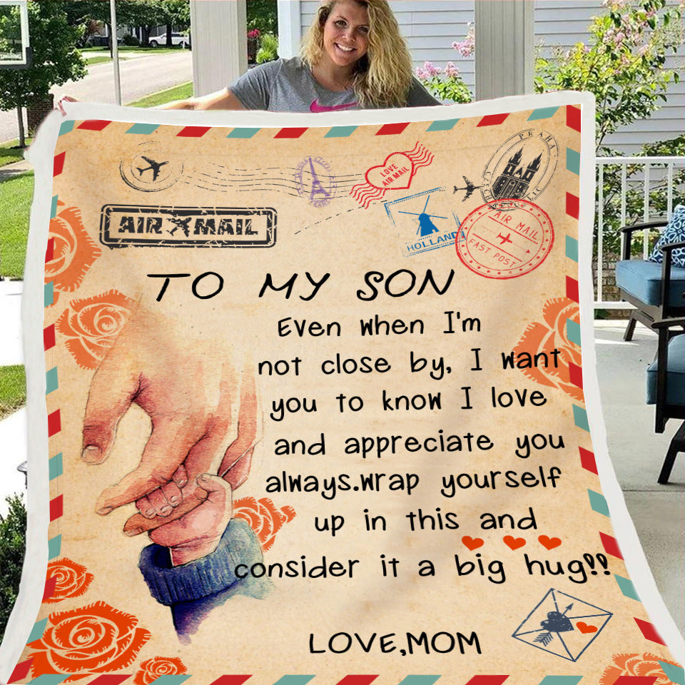 Fleece Blanket to My Daughter Son Wife Letter Printed Quilts Air Mail Blankets Positive Encourage and Love GiftsDrop Ship