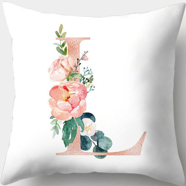 Letter Flowers Valentine's Day Digital Printing Pillowcase