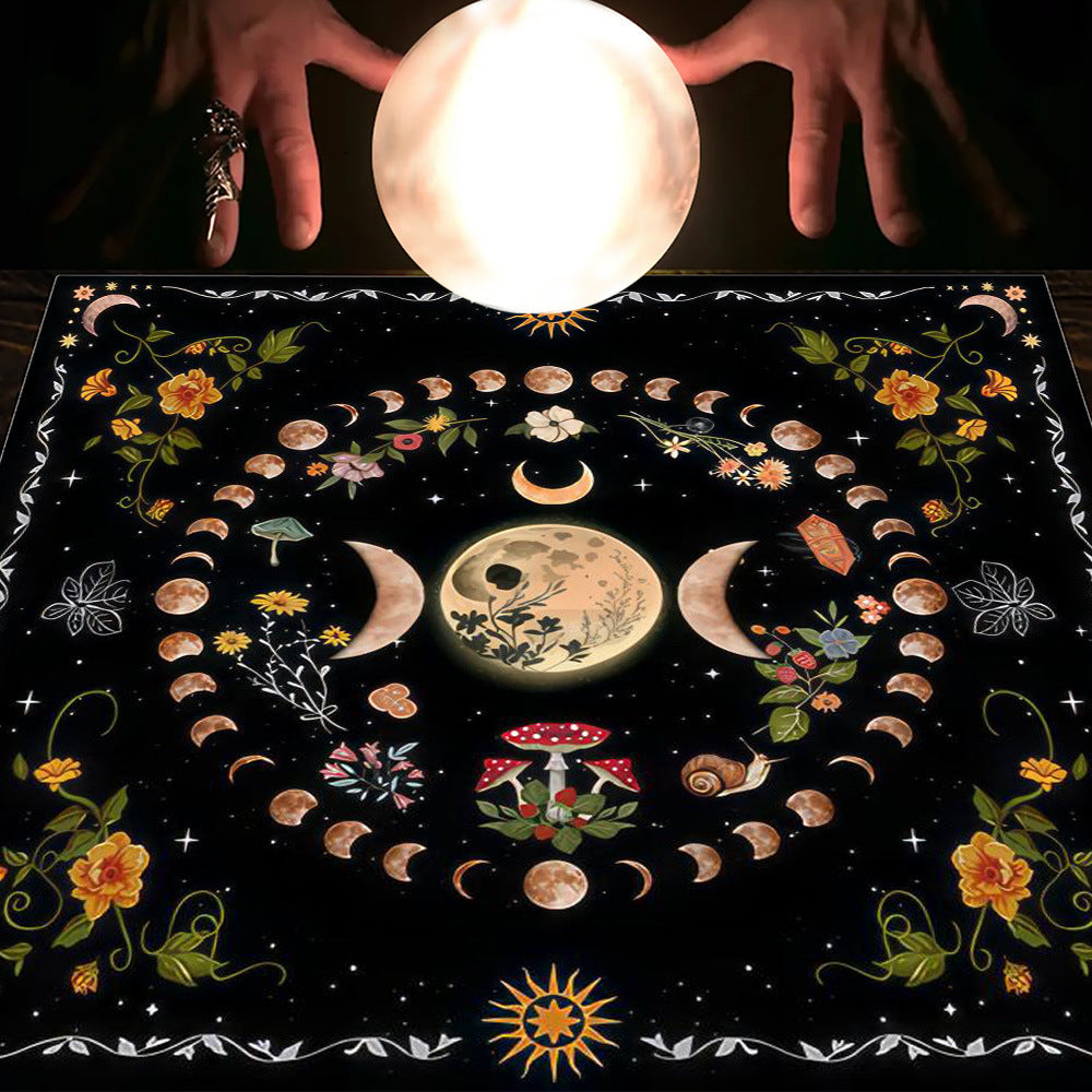 Tarot Tablecloth Cloth Cushion Tarot Moon Sun Lucky Tree Flannel Tablecloth