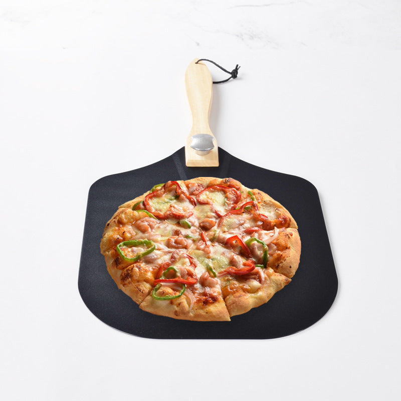 Aluminum Pizza Shovel Set Wooden Handle Pizza Shovel Non-stick Pizza Transfer Shovel