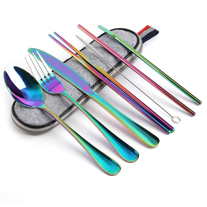 Titanium-plated Stainless Steel Portable Tableware