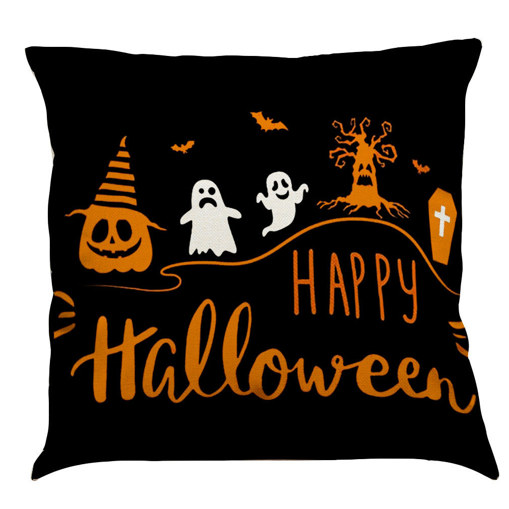 Halloween Cotton Linen Sofa Car Cushion Pillowcase