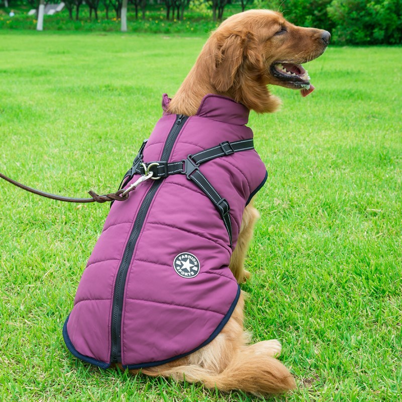 Reflective Large Dog Clothes Cold-proof Warm Pet Coat Waterproof Autumn And Winter Dog Shell Coat