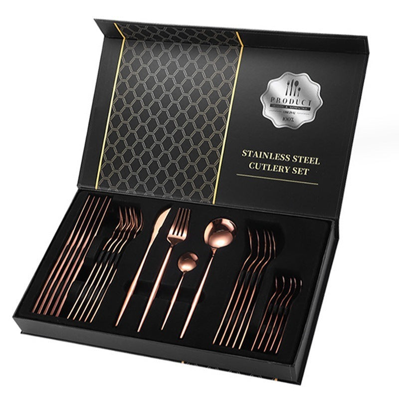 Gift Box Stainless Steel Tableware 24-piece Set