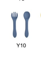 High Quality Natural 100 Food Grade Inventory Easy To Rinse Spoon Weaning Unbreakable Rubber Fork Dishwasher Safe Feeding Set