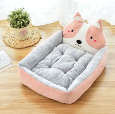 Kennel removable and washable Teddy cartoon pet nest pet supplies large dog golden retriever dog bed mat wholesale