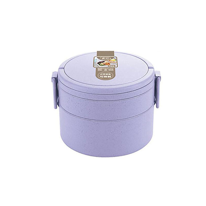 Wheat Straw Portable Double-Layer Lunch Box