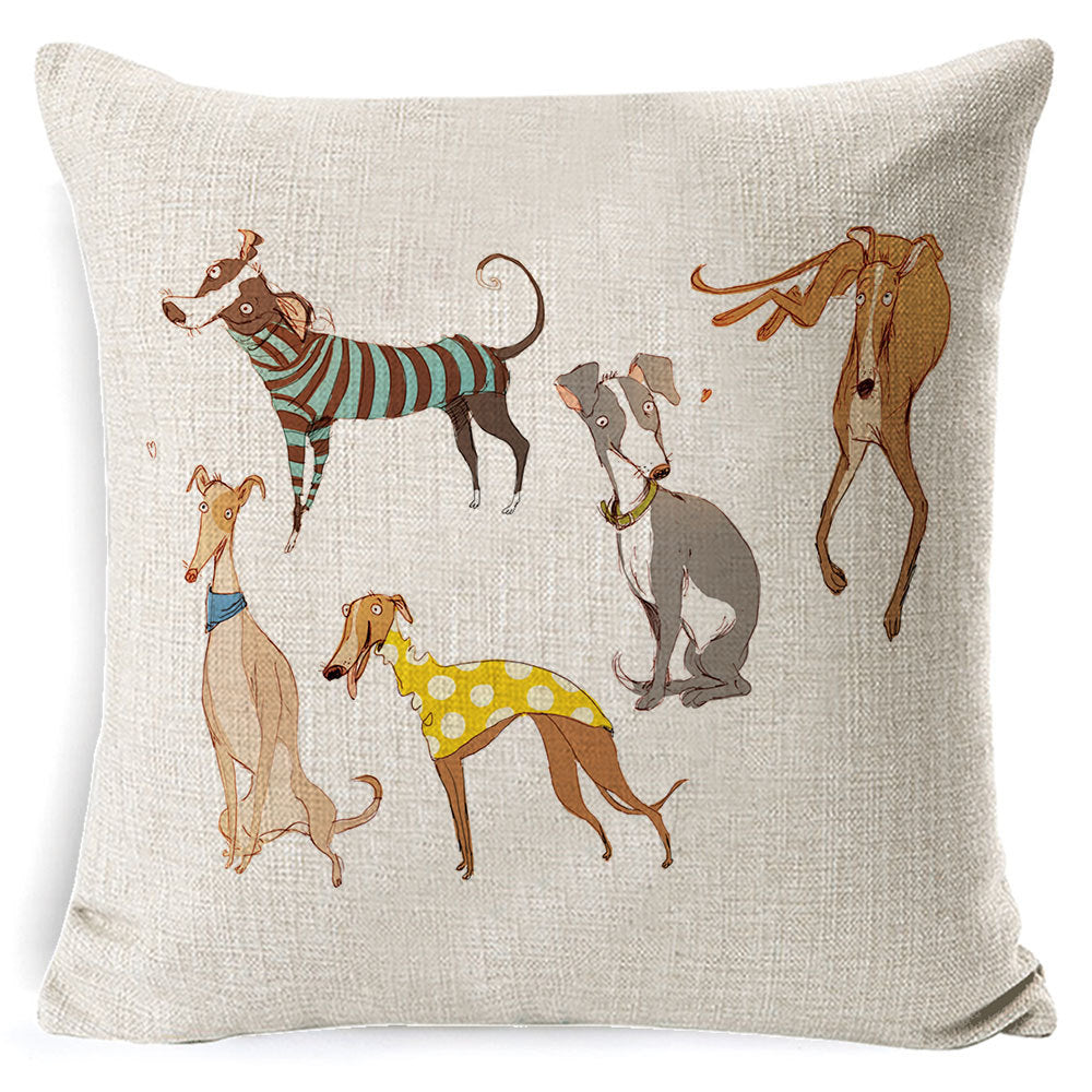 Pillow Case 45*45 Vintage Dog Cotton