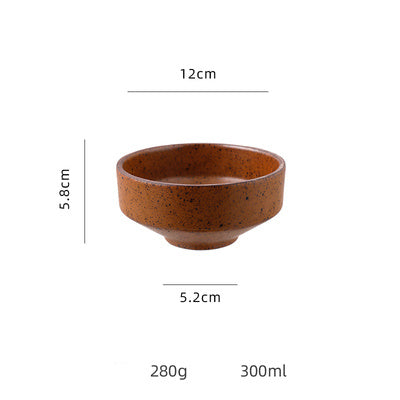 Household Rough Pottery Japanese Style Personality Creative Single Retro Rice Bowl