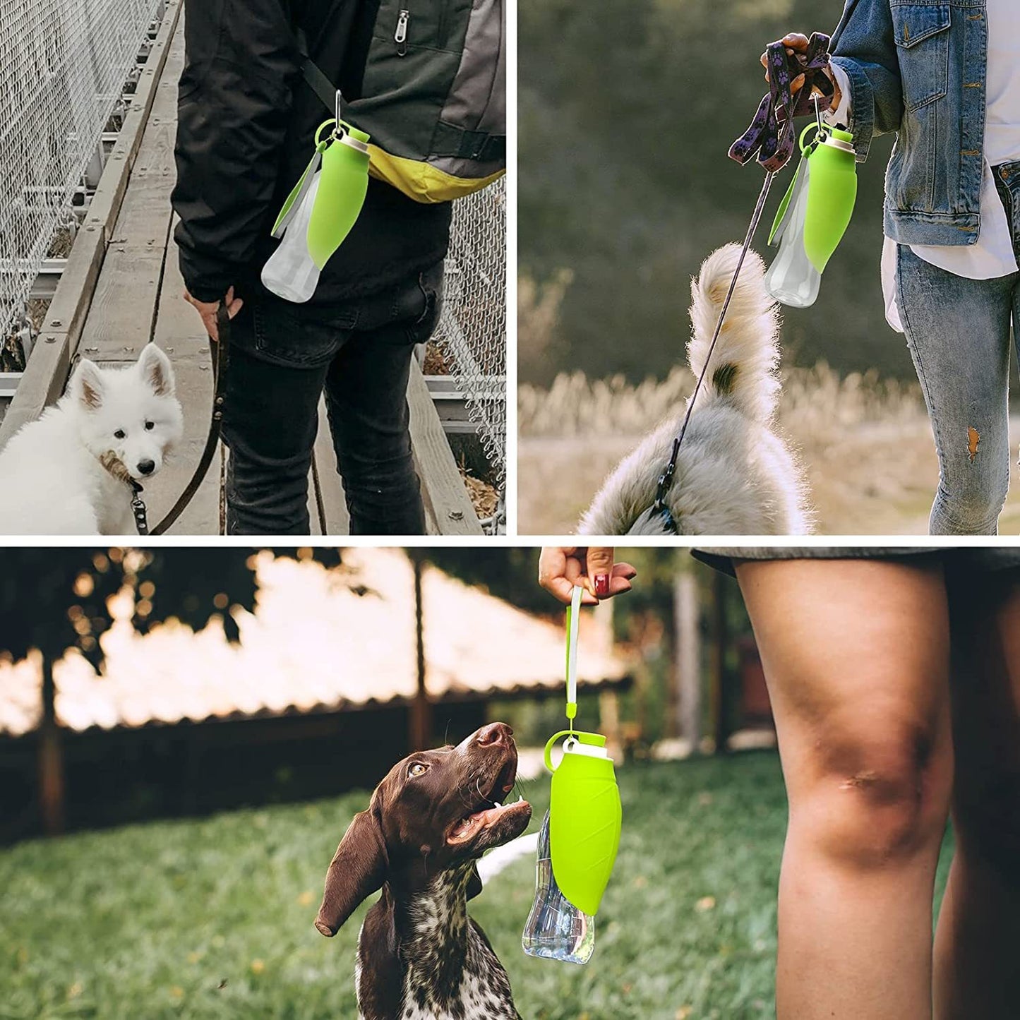 Portable Pet Water Dispenser Feeder Leak Proof With Drinking Cup Dish Bowl Dog Water Bottle