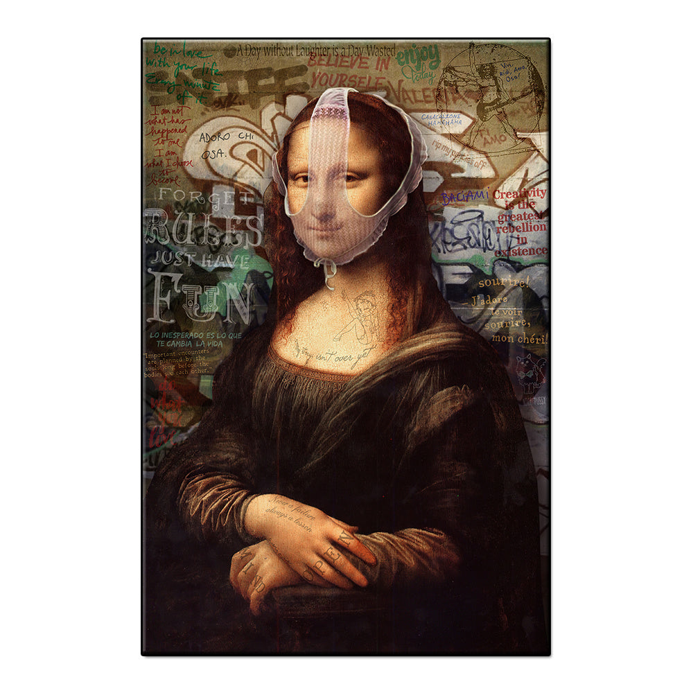 Mona Lisa Pattern Art Canvas Poster