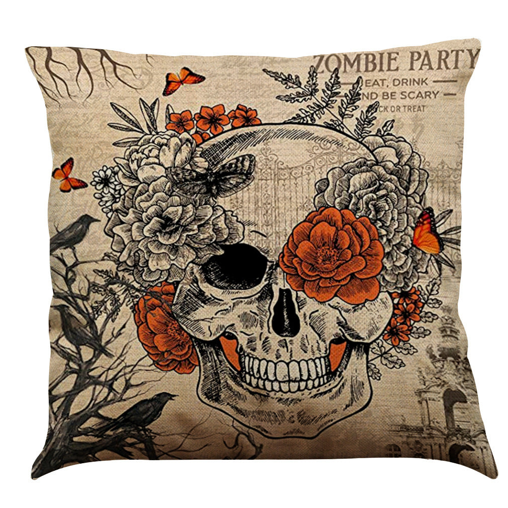 Halloween Cotton Linen Sofa Car Cushion Pillowcase