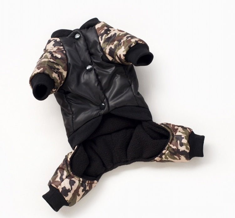 Camouflage FBI Four-Pot Warm Cotton Coat Pet