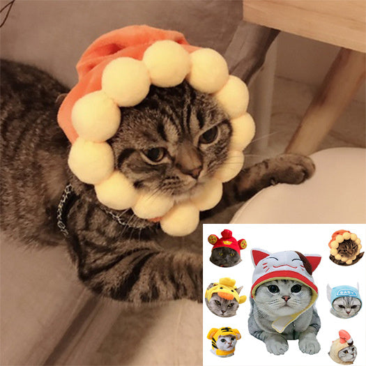 Funny Pet Dog Cat  Costume Warm Hat Photo Props Headwear