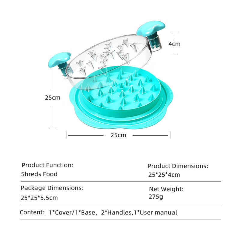 Chicken Shredder Chicken Shredder Tool Twist Stable Anti-Slip Meat Shredder Tool Twist Ergonomic Handle Meat Grinder Dishwasher-safe Transparent Lid Can Be Used As Pet Chicken Breast Separation