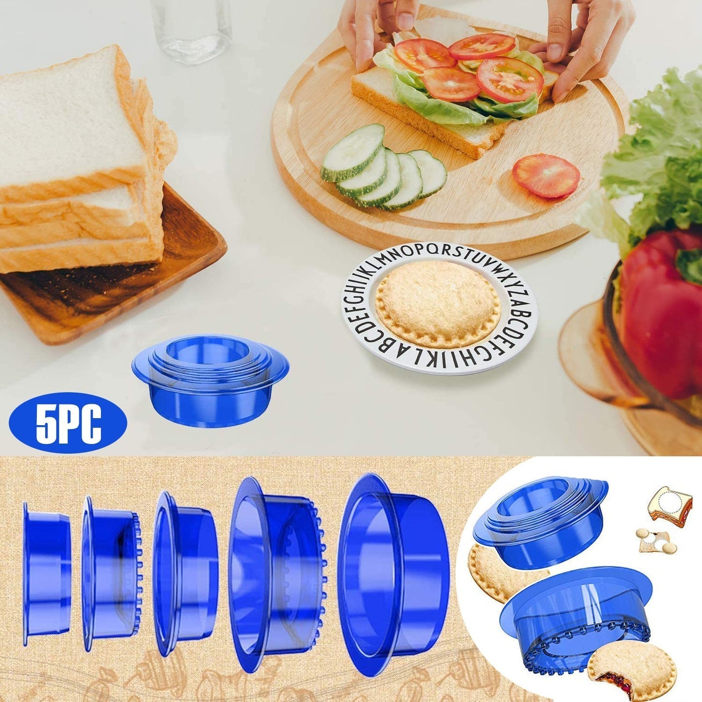 Diy Convenient Sandwich Cutter Decruster Breakfast Bread Toast Making Mold