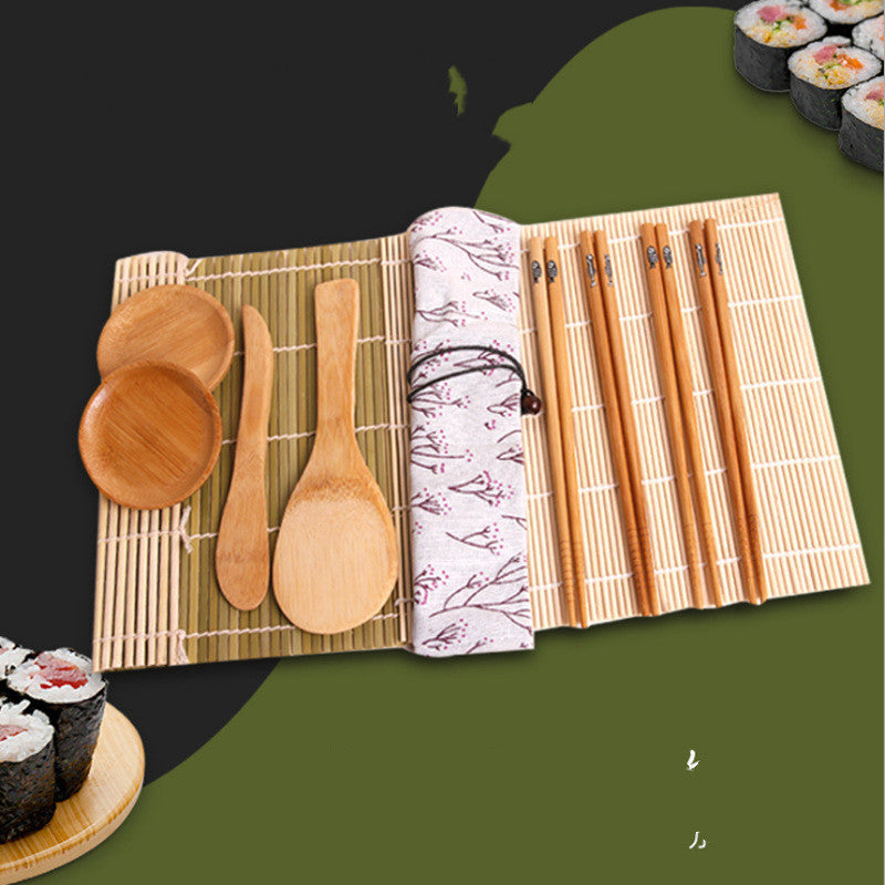 Sushi mat chopsticks spoon set