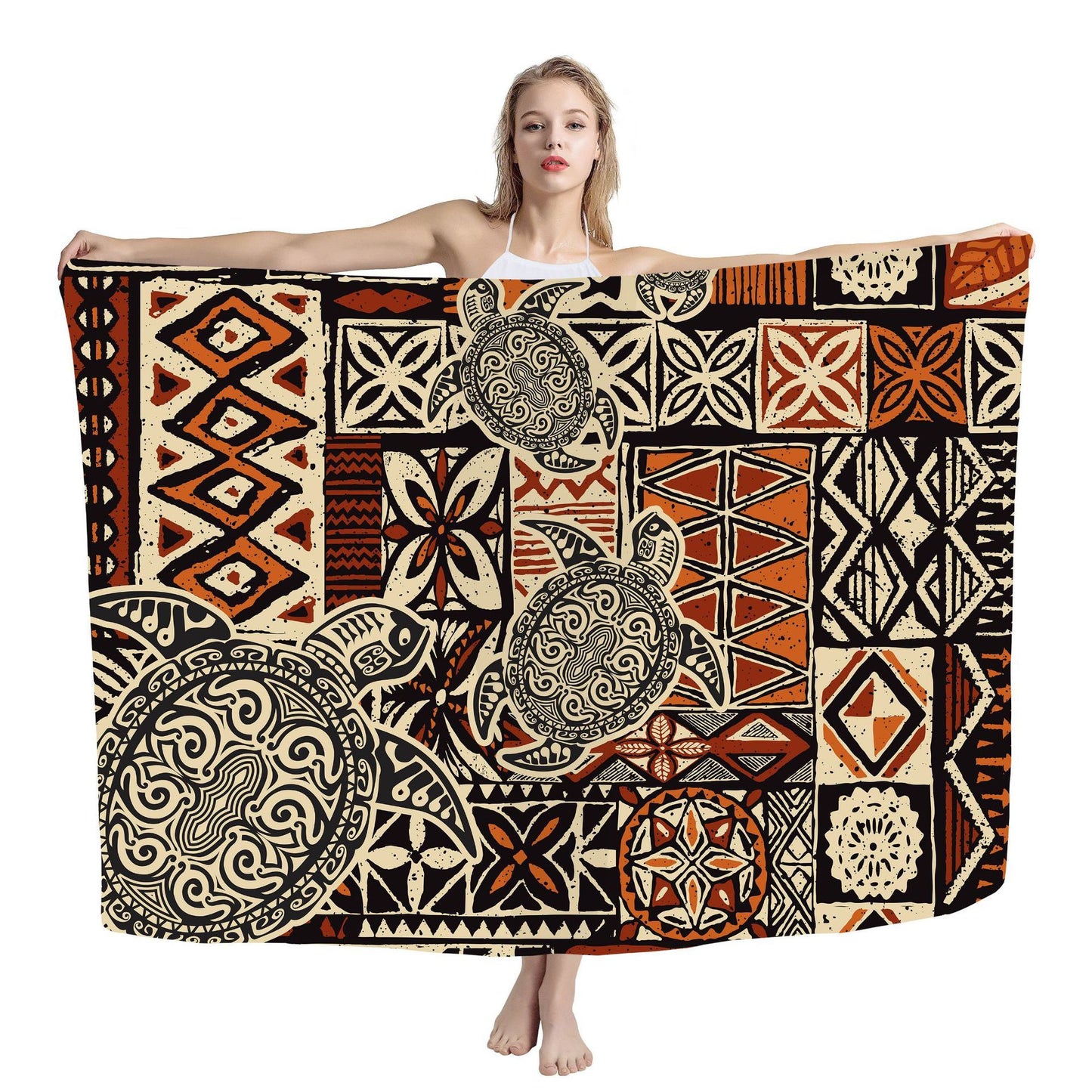 Cover Shawl Hawaiian Travel Beach Bath Towel Polynesian Seaside Quick-drying Wrap Yarn