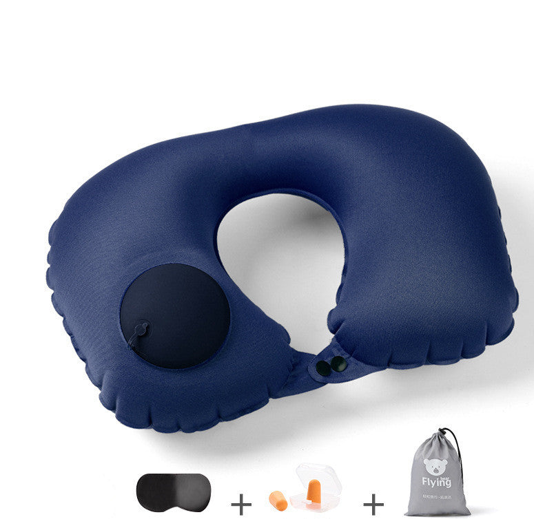 Portable Travel Inflatable U-Shaped TPU Pillow