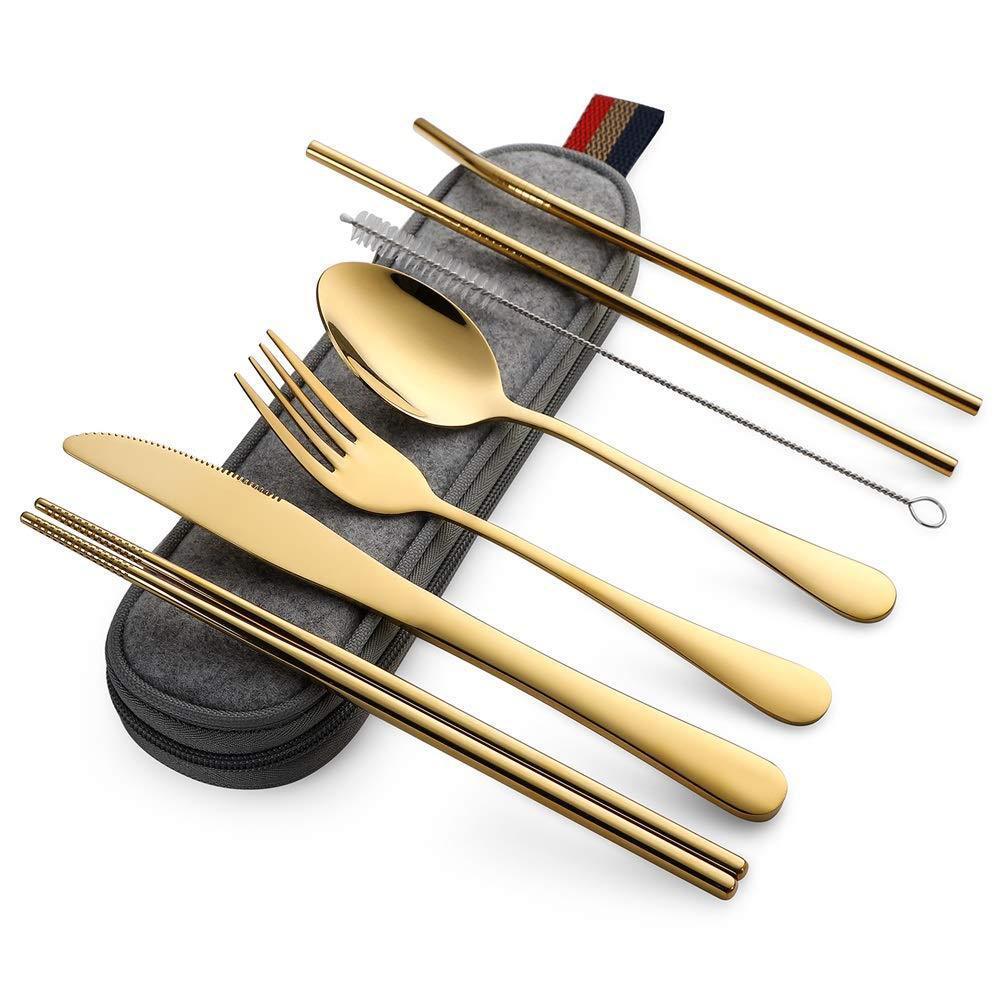 Titanium-plated Stainless Steel Portable Tableware