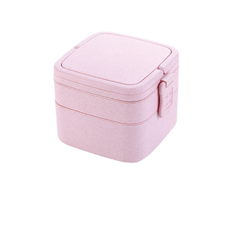 Wheat Straw Portable Double-Layer Lunch Box