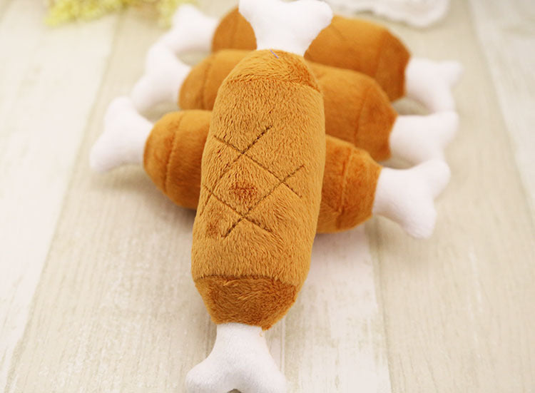 Plush double bone chicken leg molars sounding toy